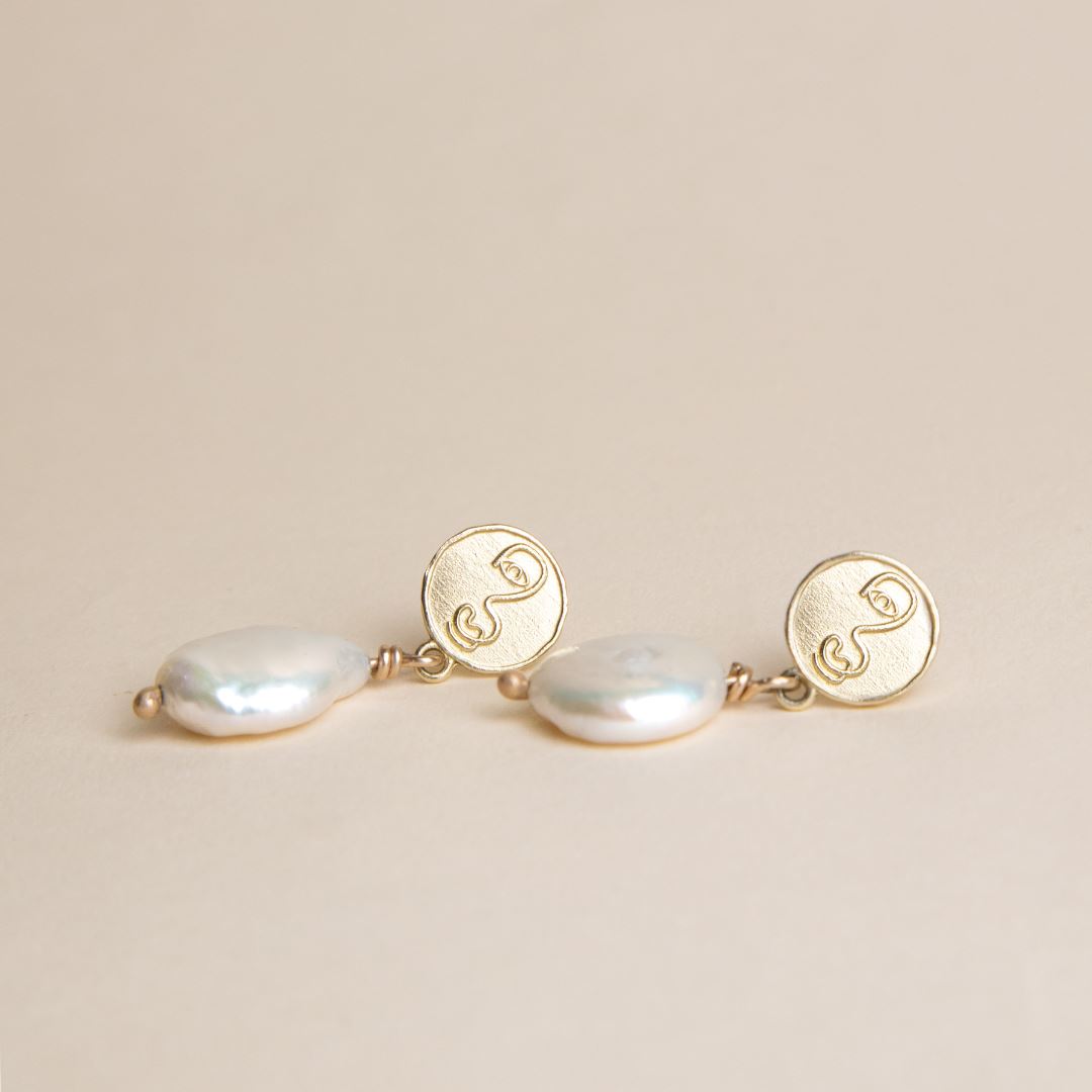 Francoise Pearl Drop Earrings Necklace Elso Jewellery 9ct Gold