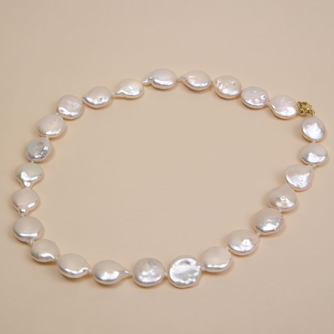 Irene Coin Pearl Choker Necklace Elso Jewellery 