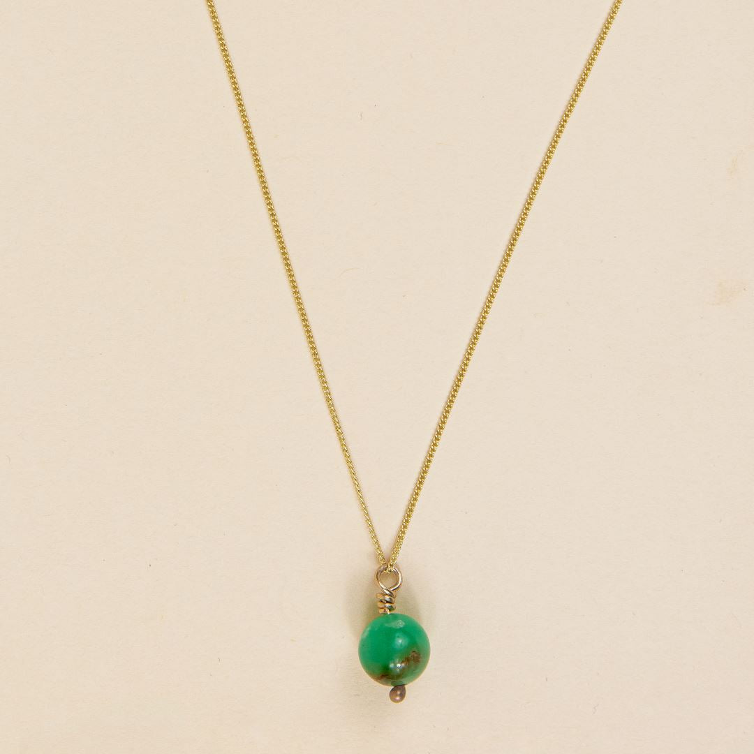 Olga Chrysoprase Necklace Necklace Elso Jewellery 9ct Gold 
