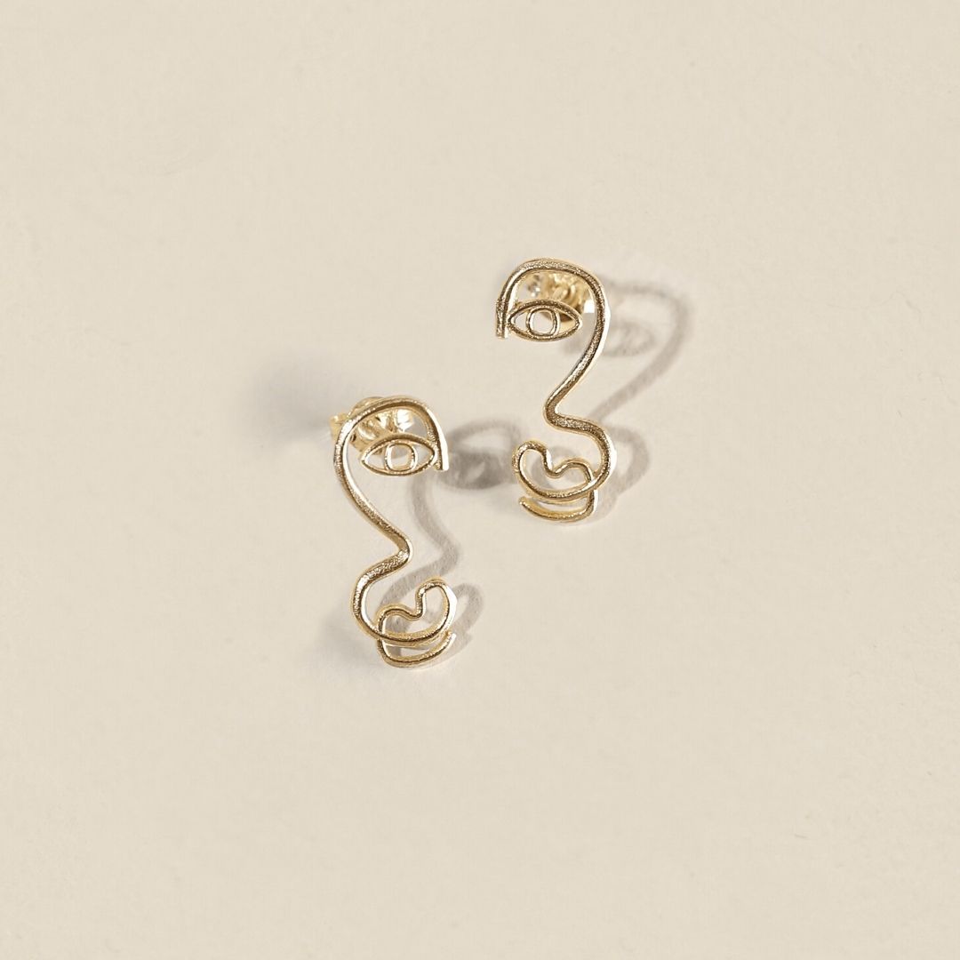 Solid 9ct Gold Dora Earrings Earrings Elso Jewellery 