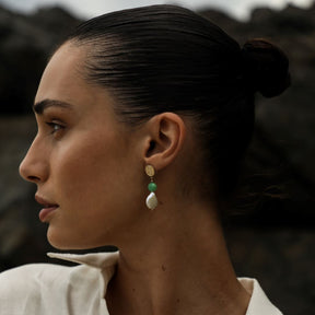 Francoise Pearl Drop Earrings Necklace Elso Jewellery 