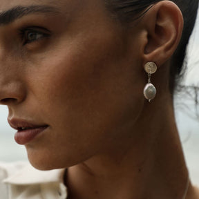 Francoise Pearl Drop Earrings Necklace Elso Jewellery 