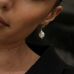 Francoise Pearl Drop Earrings Necklace Elso Jewellery 