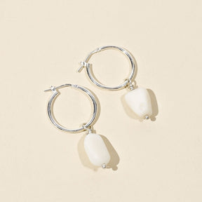 Sterling Silver Madeleine Opal Hoop Earrings Elso Jewellery 